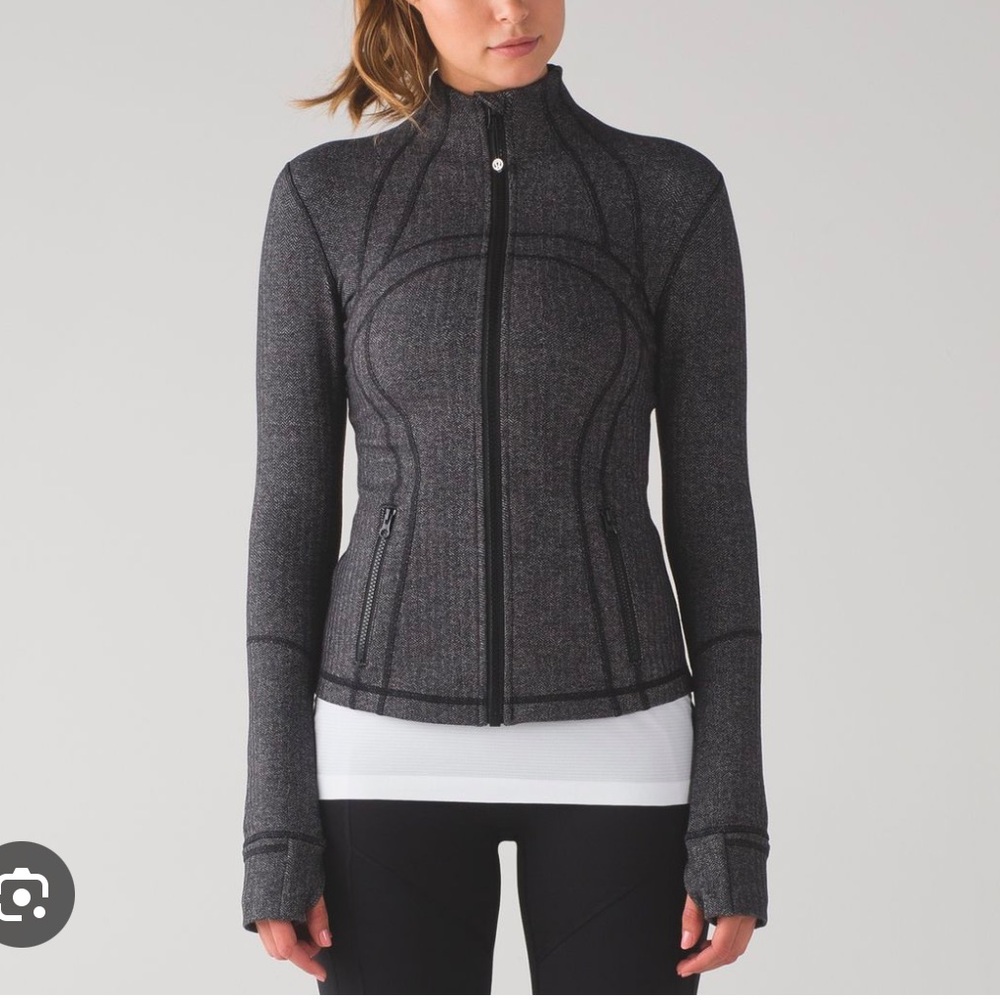 Black and gray herringbone define jacket lululemon